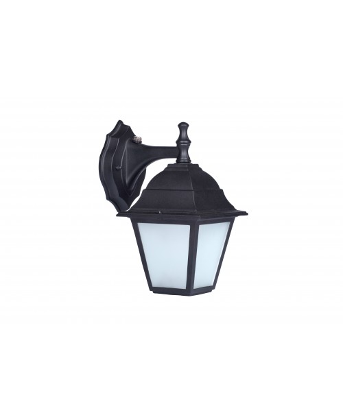 LED PORCH LATERN BLACK CAST ALUMINUM HOUSING FROSTED 9 W DOB 3000K